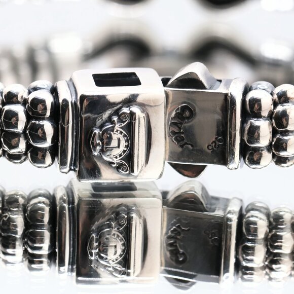 Authentic Lagos Caviar Sterling Silver 16 Cluster Diamond Bracelet - Picture 5 of 10